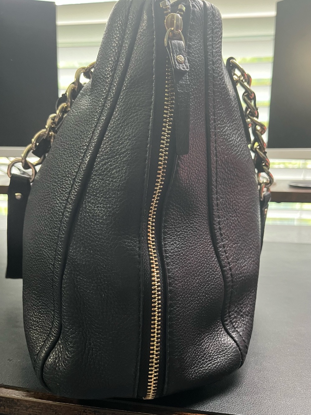 kate spade Cobble Hill Andee Chain-Handle Black Leather Shoulder Tote - Picture 5 of 14